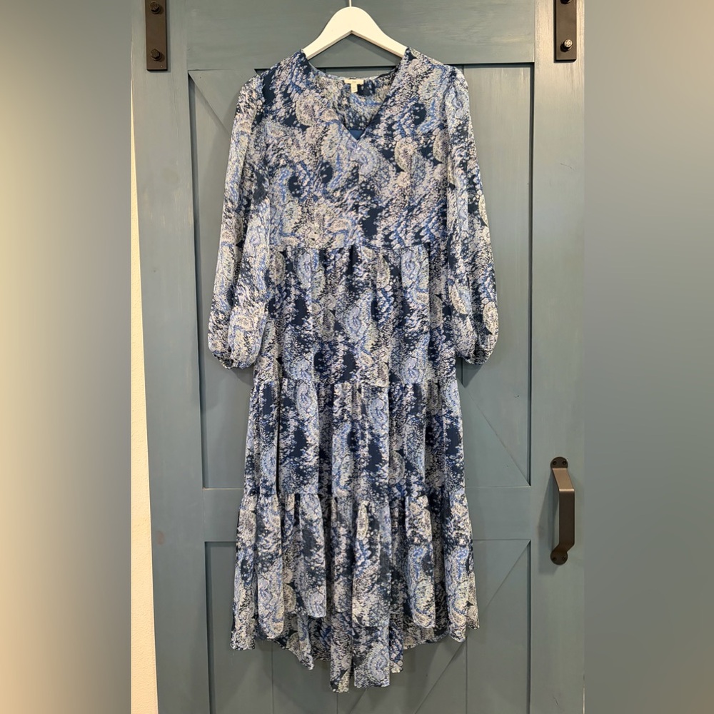 Joie Paisley Chiffon Tiered Midi Dress Size Small‎